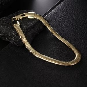 18k Gold Plated 6mm 8 inch snake chain bracelet